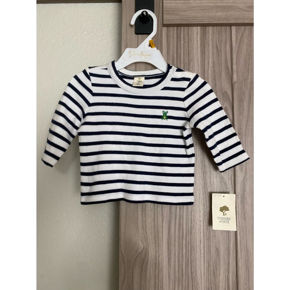 NWT Tucker + Tate 3M White navy striped top boy